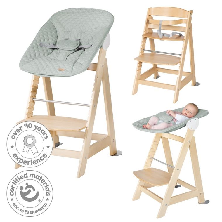 Roba, Born Up, krzesełko do karmienia z leżaczkiem, 2w1, beżowe