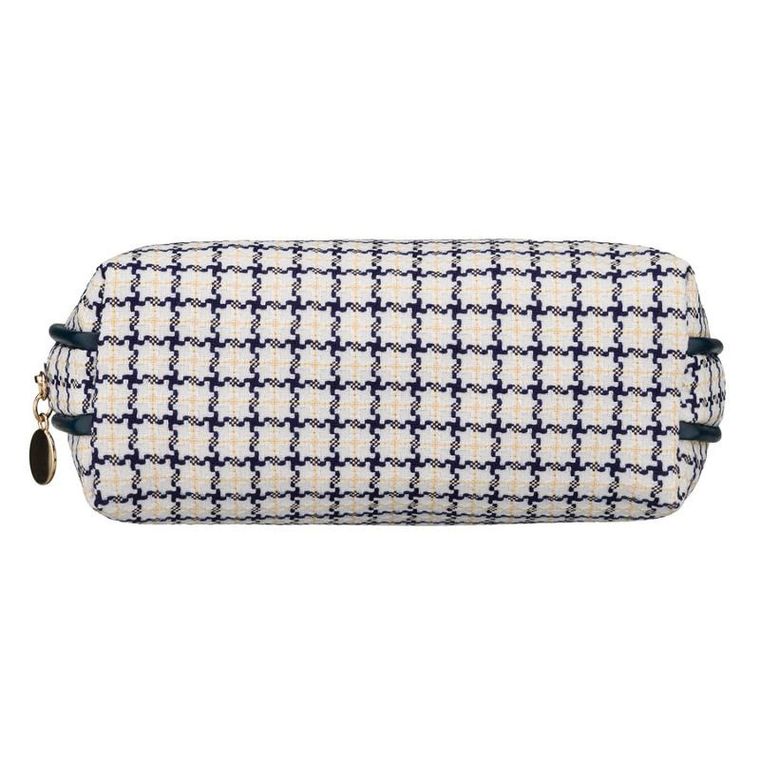 Rovicky, kosmetyczka, krata, beżowo-granatowa