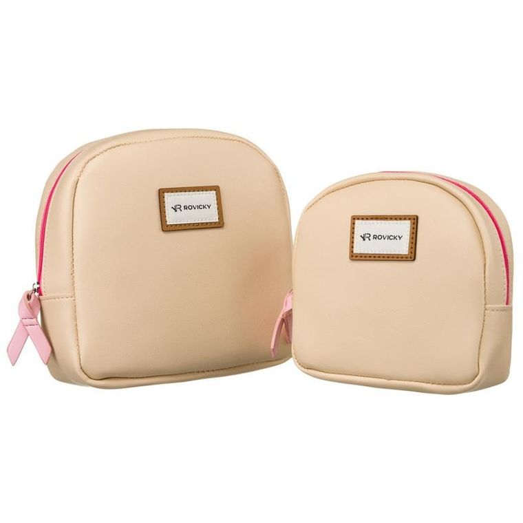 Rovicky, zestaw dwóch kosmetyczek damskich ze skóry ekologicznej