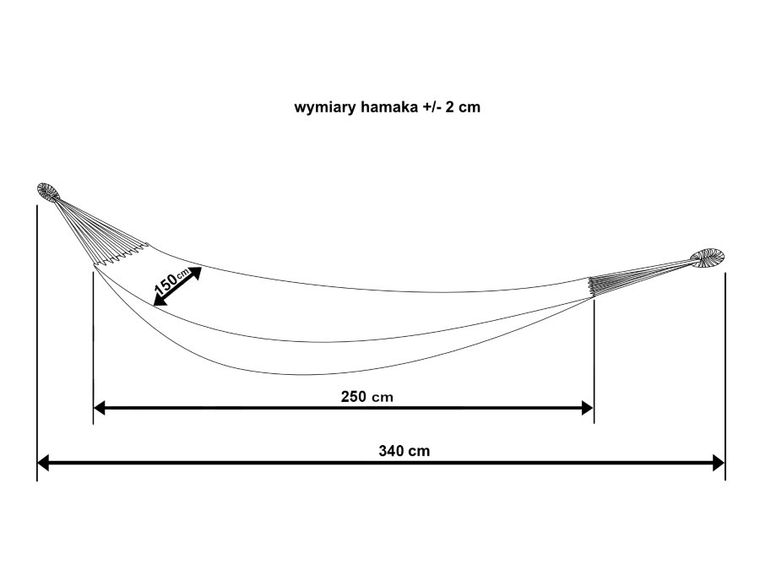 Royokamp, hamak ogrodowy, 2-osobowy, XXL, niebieski, 250-150 cm