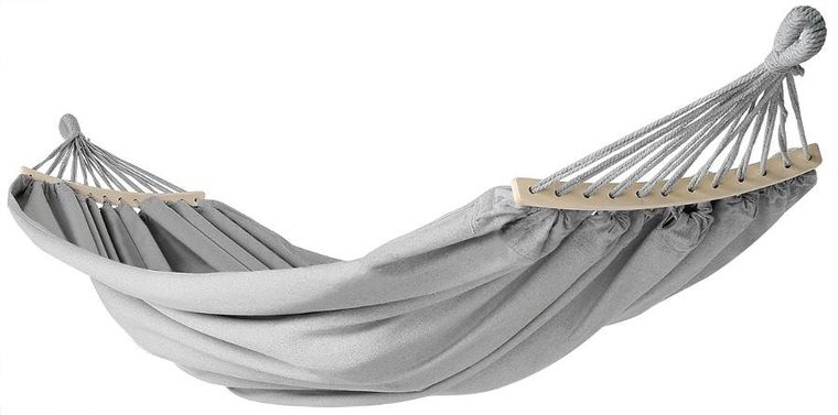 Royokamp, hamak ogrodowy z drążkiem i pokrowcem, 2 osobowy, XXL, szary, 250-150 cm