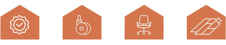 Ruhhy, kółka do fotela obrotowego, szare, 5 szt.