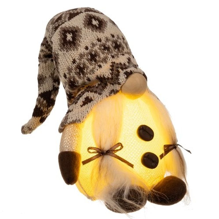 Ruhhy, skrzat stojący, świecący LED, szary