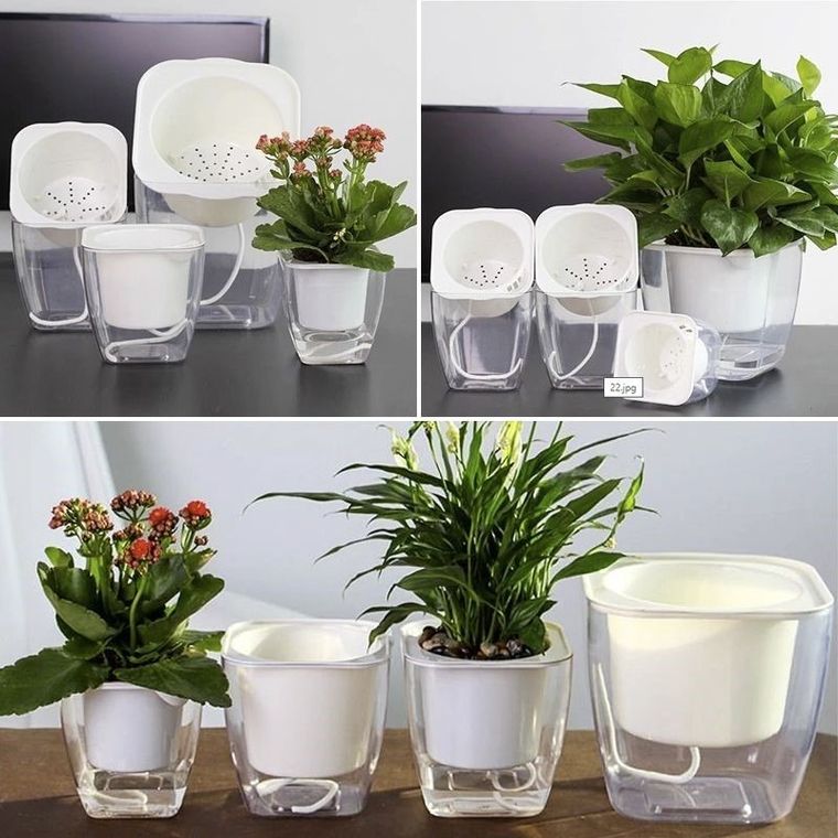 Samonawadniająca doniczka do kwiatów i roślin, mała