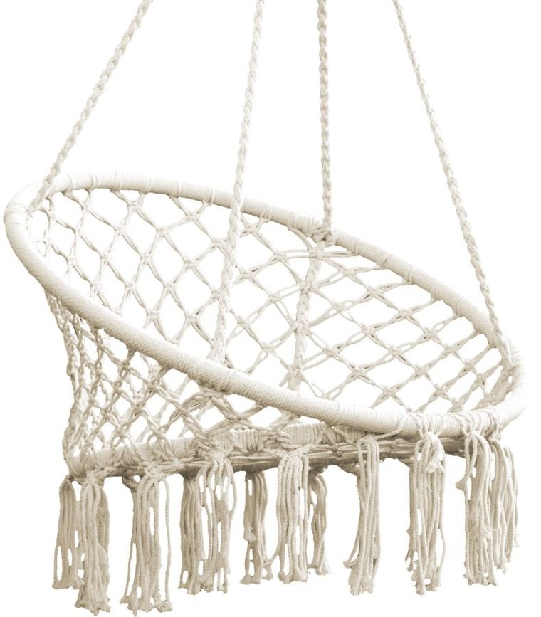 Saska Garden, hamak ażurowy, fotel wiszący, ecru, 80-60 cm