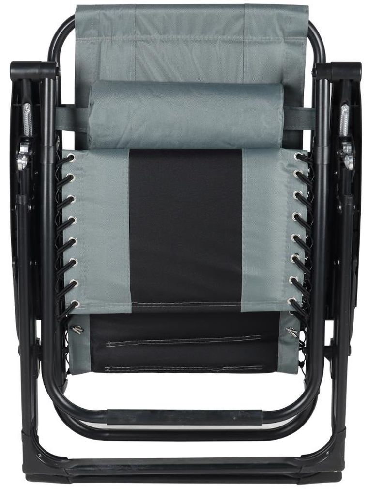 Saska Garden, składany leżak ogrodowy, czarno-szary, 162-52/65-110 cm