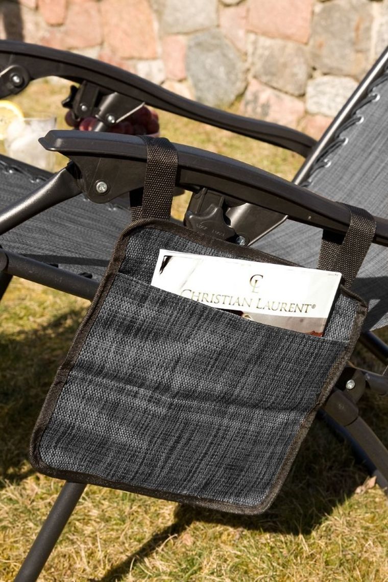 Saska Garden, składany leżak ogrodowy, wielofunkcyjny, z daszkiem, szary