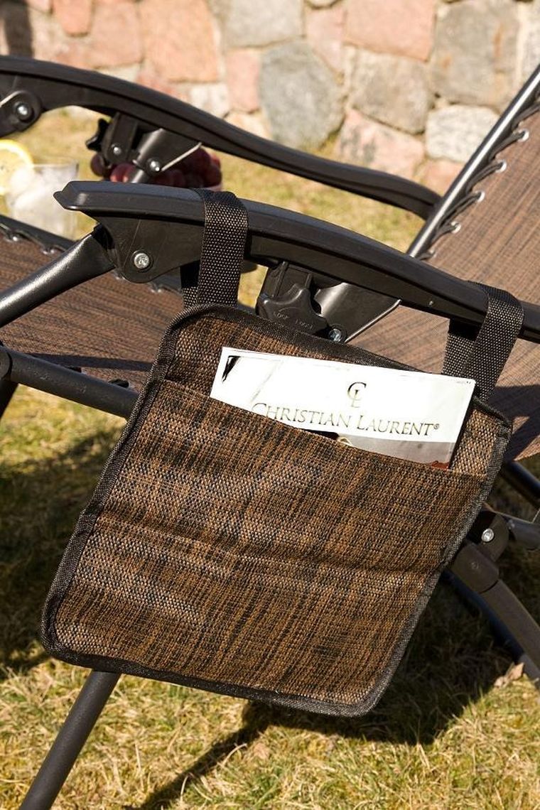 Saska Garden, składany leżak ogrodowy z daszkiem, brązowy, 173-52/65-110 cm