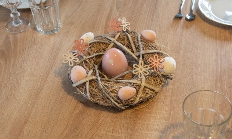 Saska Garden, wianek dekoracyjny, grey, średnica 24 cm