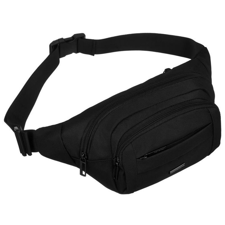 Saszetka na biodro, nerka, czarna, Peterson