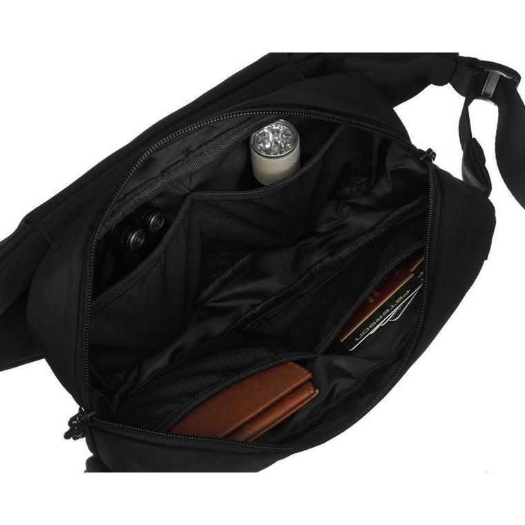 Saszetka na biodro, nerka, czarna, Peterson