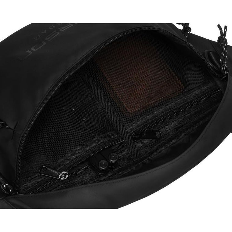 Saszetka na biodro, nerka, czarna, Peterson