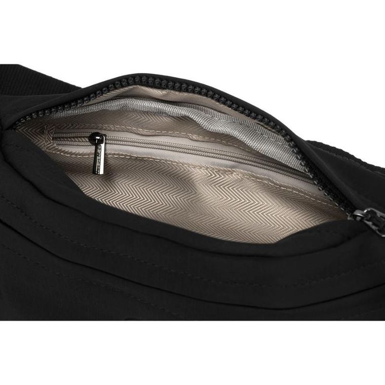 Saszetka na biodro, nerka, czarna, Peterson