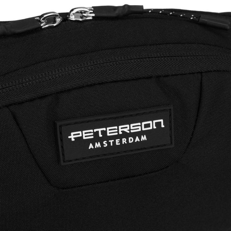 Saszetka na biodro, nerka, czarna, Peterson