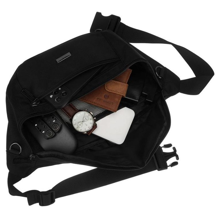 Saszetka na biodro, nerka, czarna, Peterson