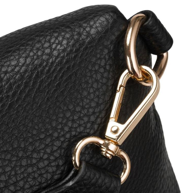 Saszetka na biodro, nerka, czarna, skóra ekologiczna, Peterson