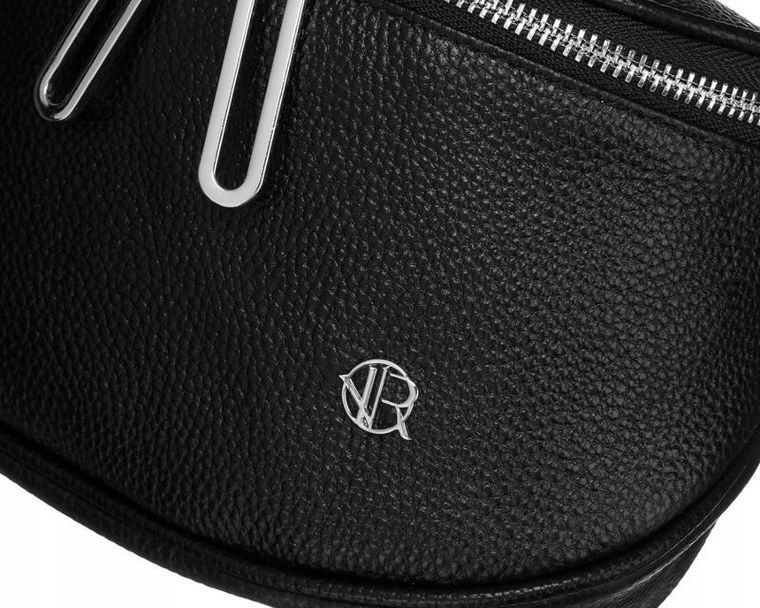 Saszetka na biodro, nerka, czarna, skóra ekologiczna, Rovicky