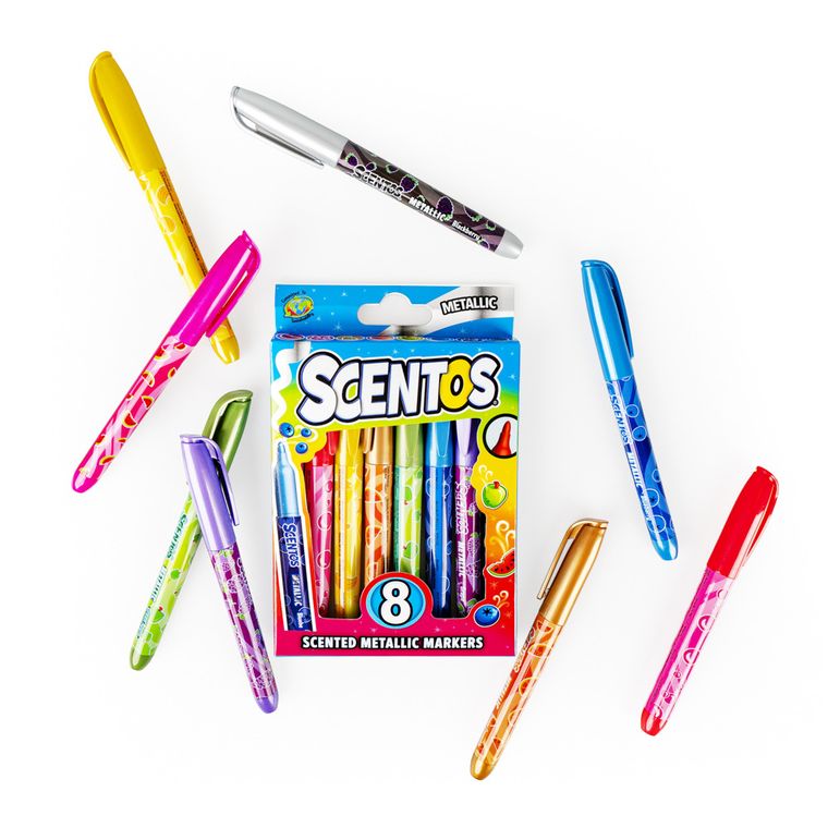 Scentos, pachnące markery, metaliczne, 8 kolorów