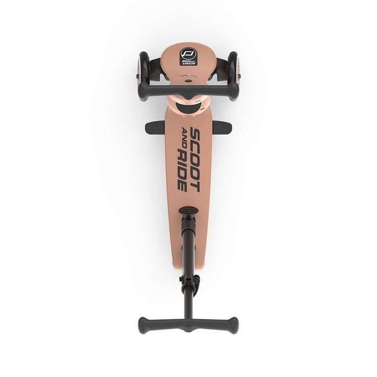 Scoot & Ride, Highwaykick 1, Push and Go, jeździk i hulajnoga z rączką do prowadzenia 2w1, Mocha