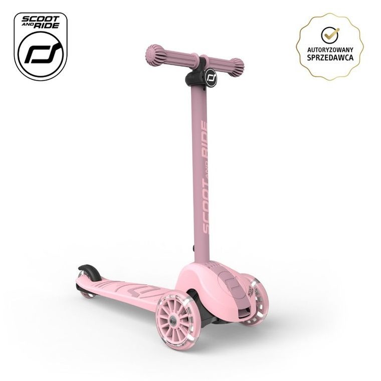 Scoot & Ride, Highwaykick 3S, hulajnoga z systemem sterowania 2w1, Rose