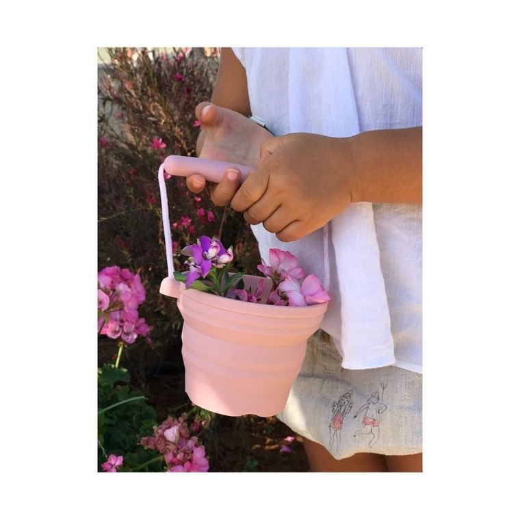 Scrunch, silikonowe wiaderko z łopatką, szałwiowe