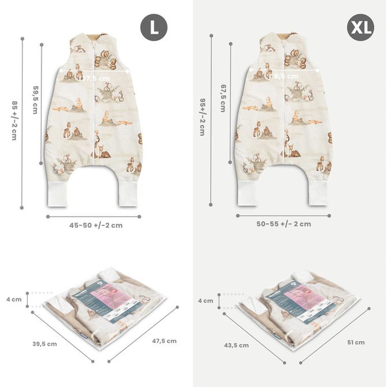 Sensillo, Króliczki, śpiworek do spania, TOG 1.0, rozmiar XL, beżowy