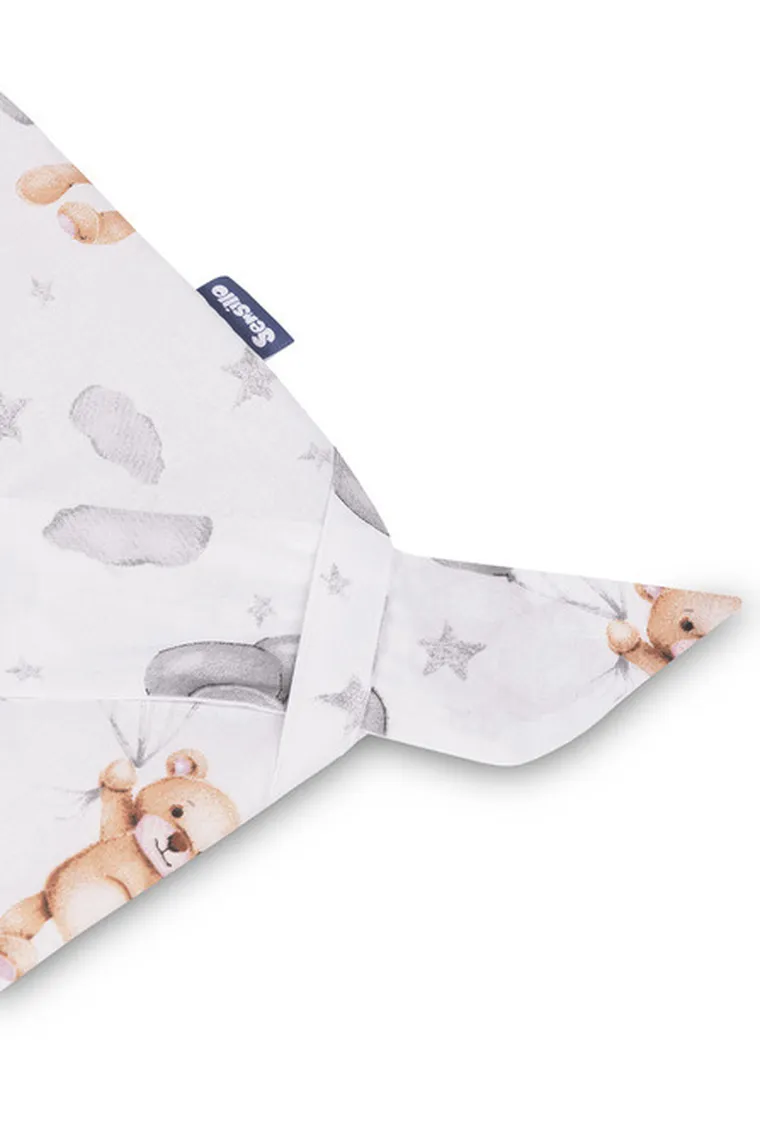 Sensillo, Teddy, rożek niemowlęcy, muślinowy, szary 75-75 cm