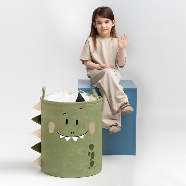 Sipo, kosz na zabawki XXL, wersja premium, zamykany na ściągacz, Dino