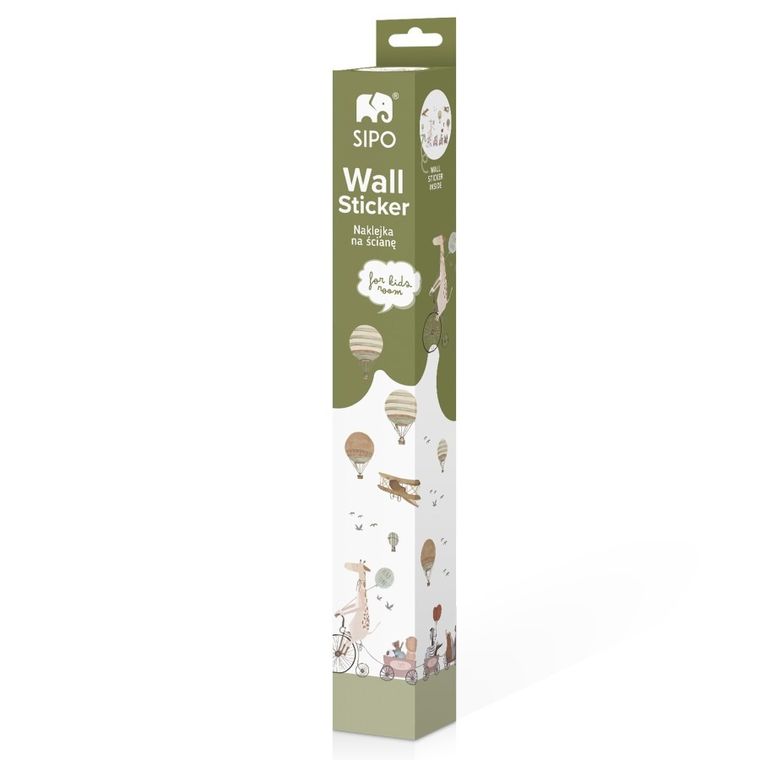 Sipo, naklejki na ścianę do pokoju dziecięcego, Żyrafa i zwierzątka na rowerze