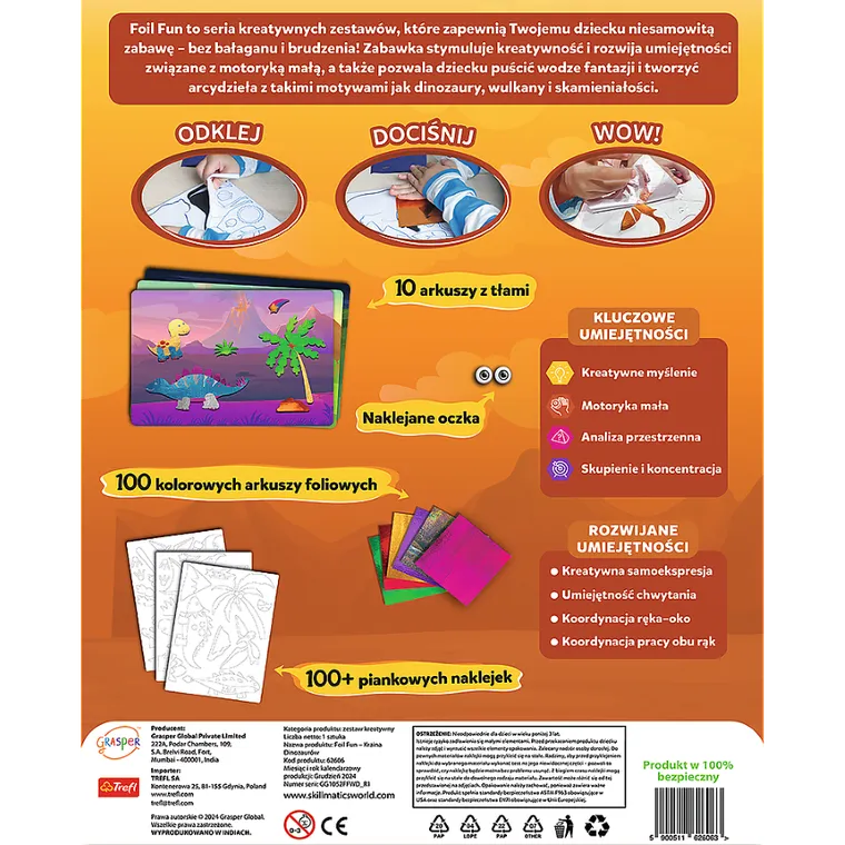 Skillmatics, Foil Fun, Kraina Dinozaurów, zestaw artystyczny