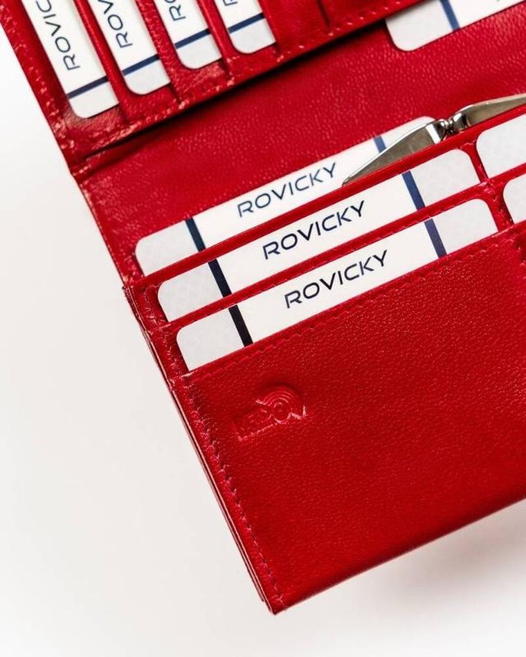 Skórzany portfel damski na zatrzask, 4U Cavaldi