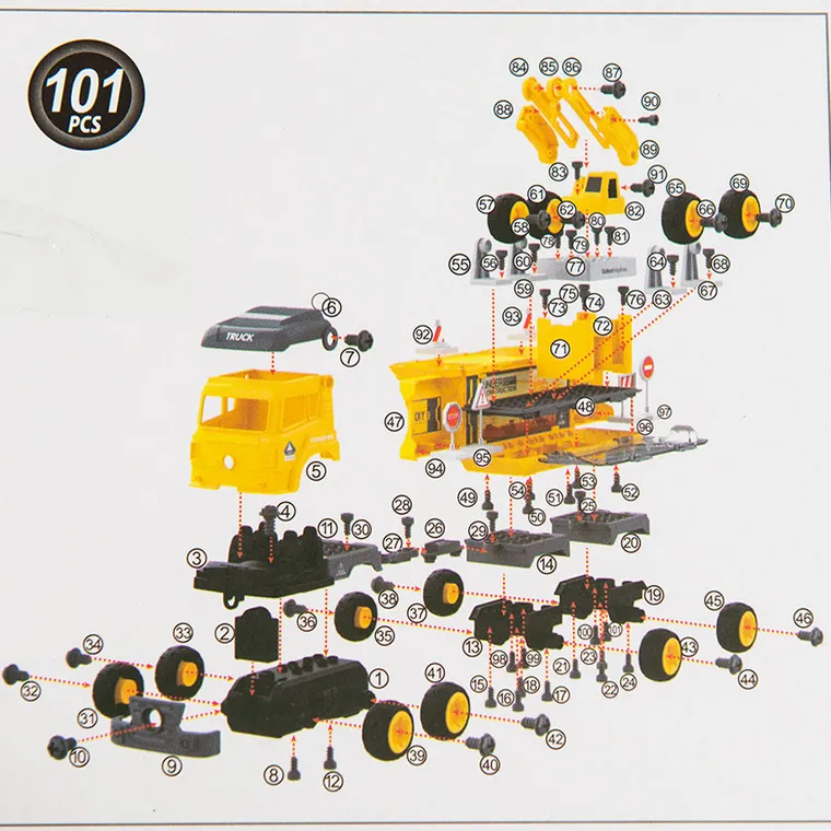 Smiki, ciężarówka transportowa z dźwiękiem, śrubokręt, zestaw