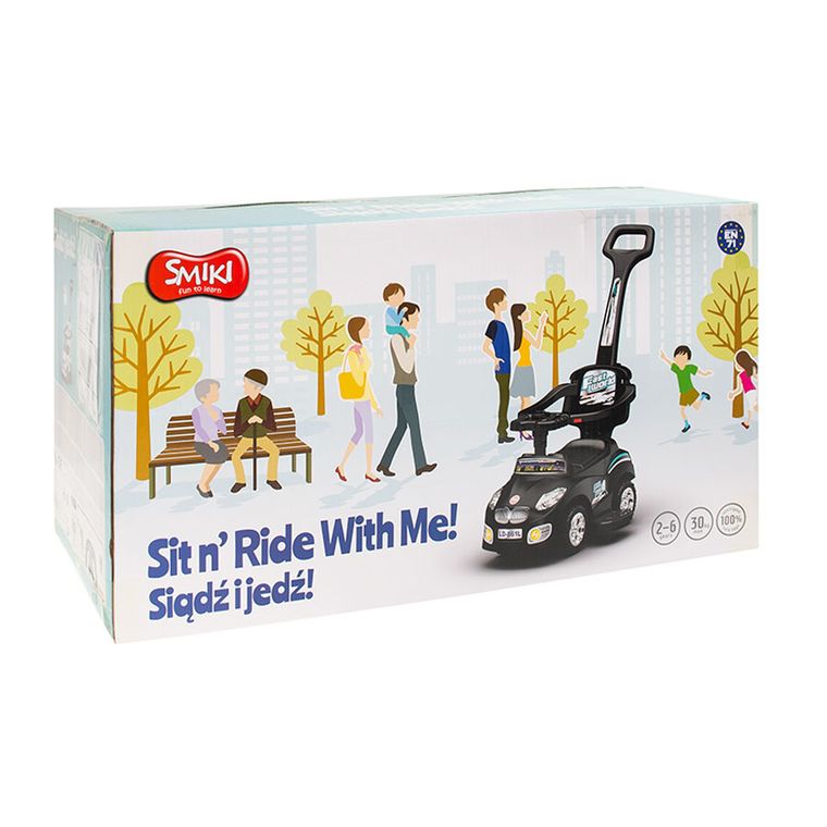 Smiki, Samochód, jeździk z rączką, czarny