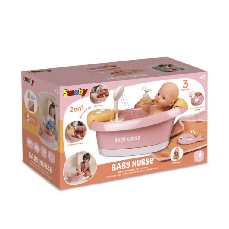 Smoby, Baby Nurse, wanienka dla lalek z hydromasażem