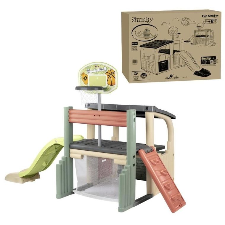 Smoby, Centrum zabaw, domek ogrodowy ze zjeżdżalnią