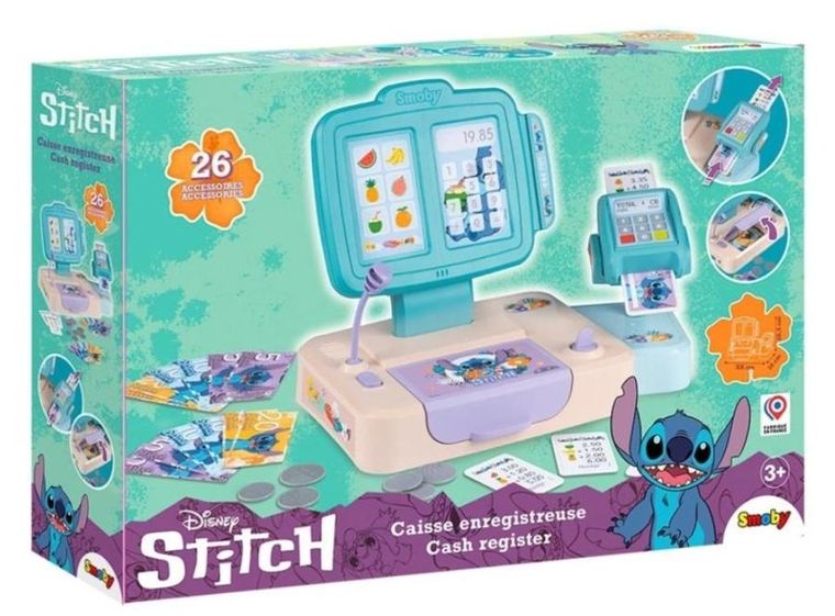 Smoby, Lilo i Stitch, kasa sklepowa z czytnikiem kart, 26 elementów