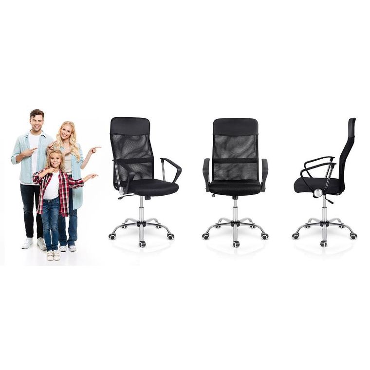 Sofotel, Tamar, fotel biurowy z mikrosiatki, czarny
