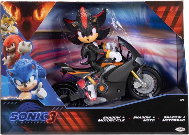 Sonic the Hedgehog 3, zestaw: figurka Shadow + czarny Motocykl