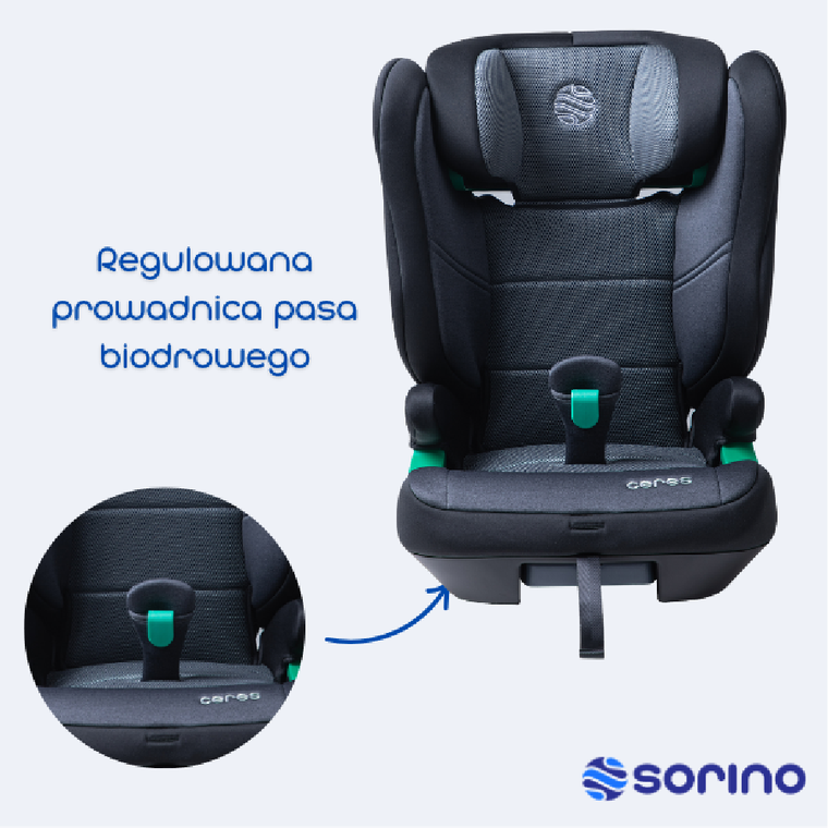 Sorino, Ceres, fotelik samochodowy, dark grey, 100-150 cm