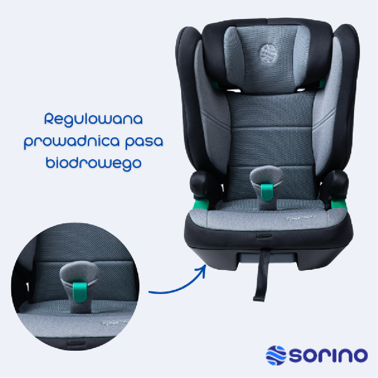 Sorino, Ceres, fotelik samochodowy, light grey, 100-150 cm