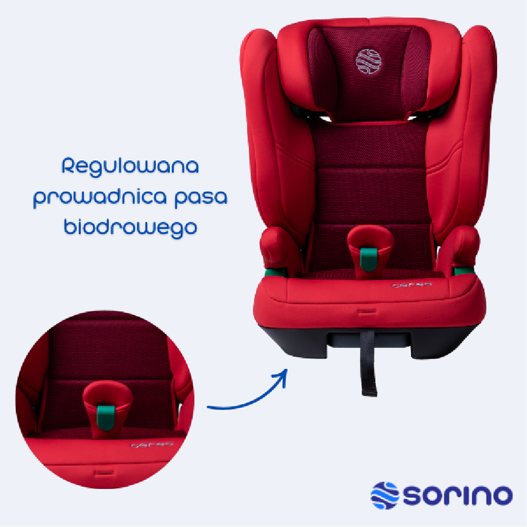Sorino, Ceres, fotelik samochodowy, red, 100-150 cm
