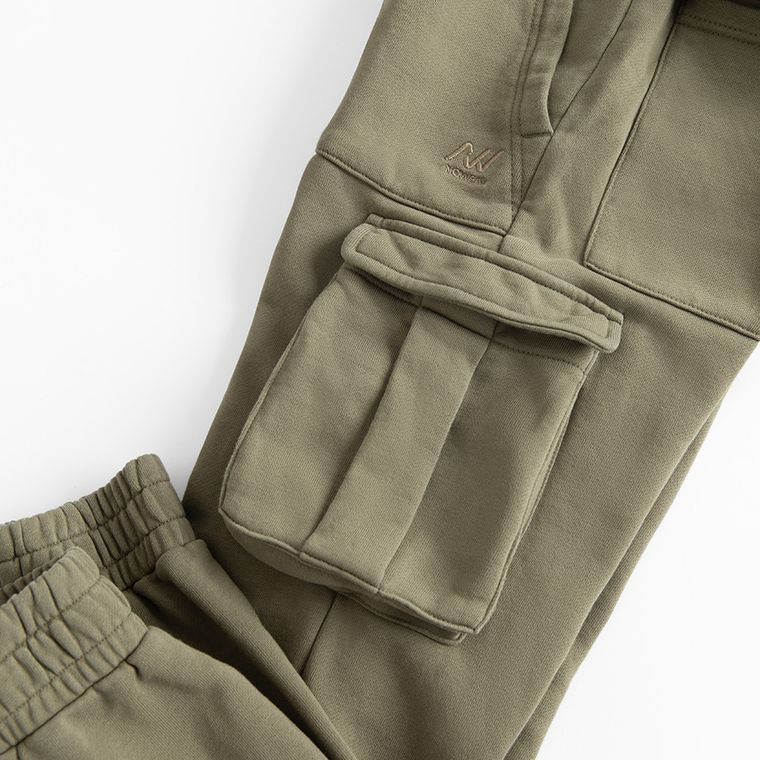 Spodnie dresowe khaki cargo regular NOWEAR