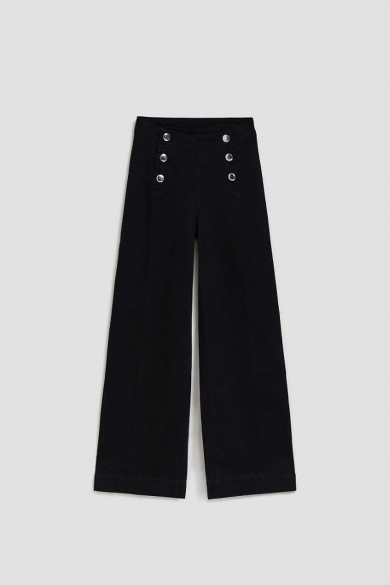 Spodnie jeansowe damskie, czarne, Moodo