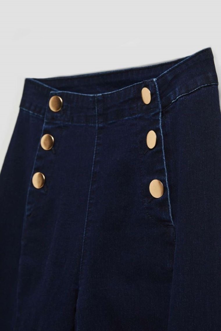 Spodnie jeansowe damskie, granatowe, Moodo