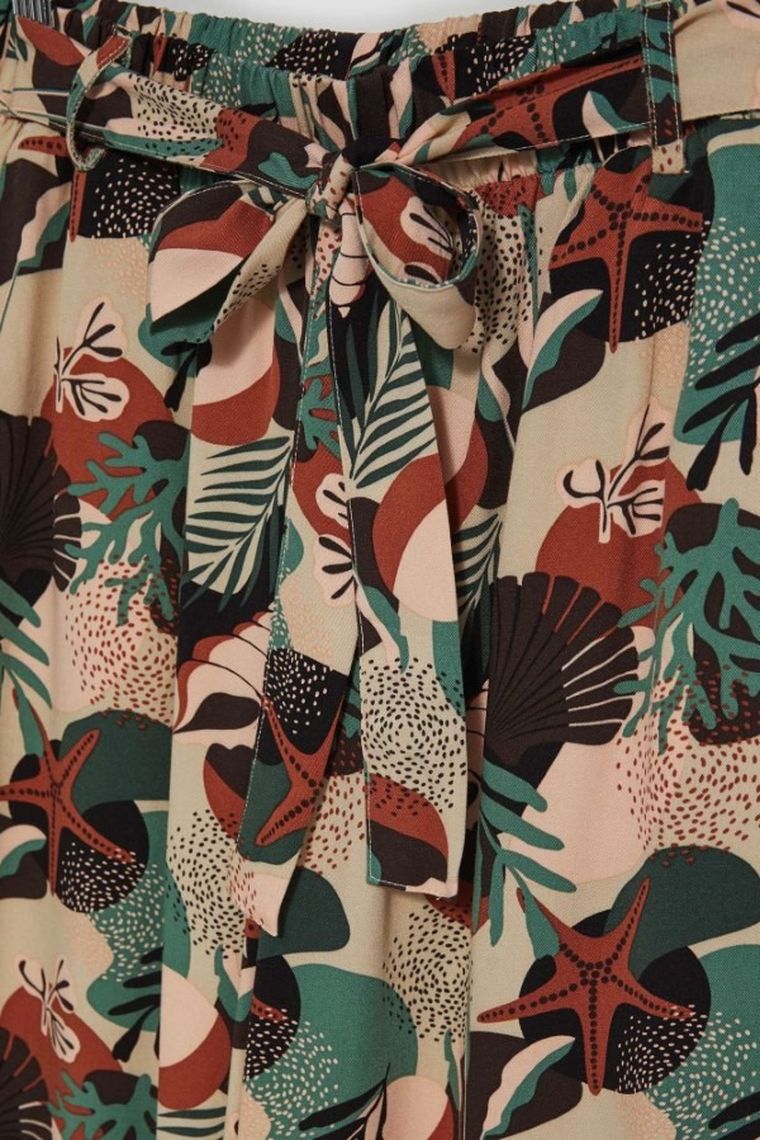 Spodnie materiałowe damskie, beżowe, Moodo