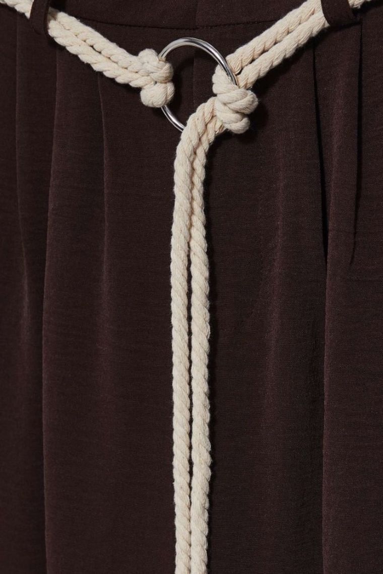 Spodnie materiałowe damskie, brązowe, Moodo