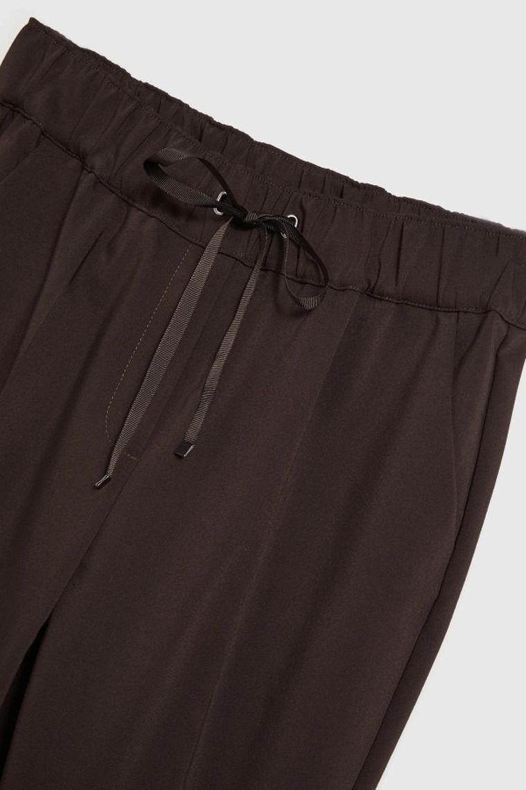 Spodnie materiałowe damskie, brązowe, Moodo