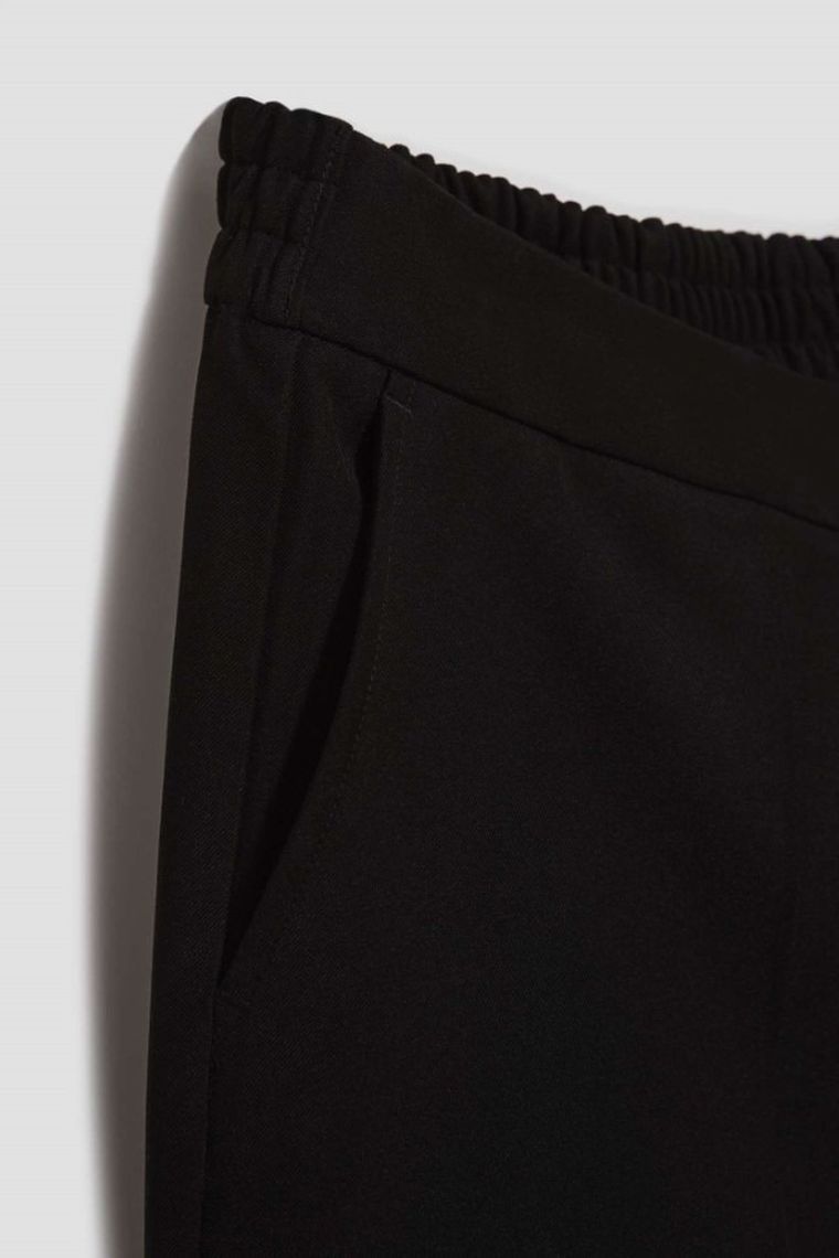 Spodnie materiałowe damskie, czarne, Moodo