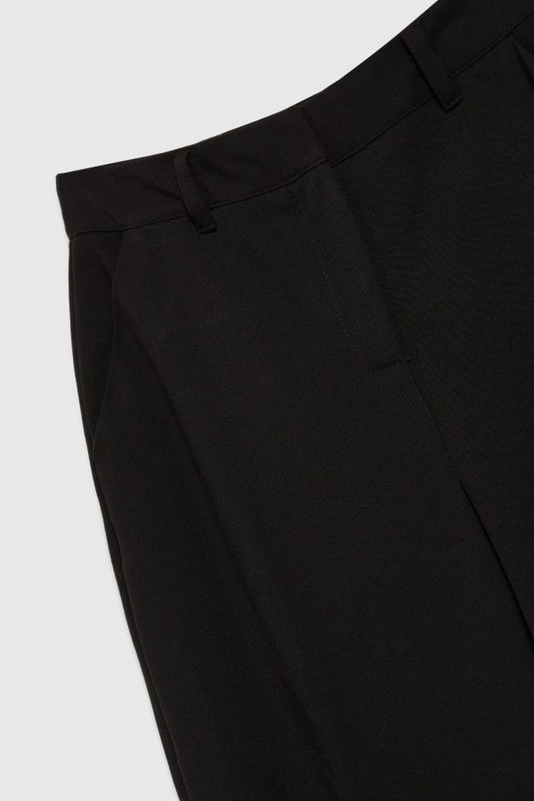 Spodnie materiałowe damskie, czarne, Moodo