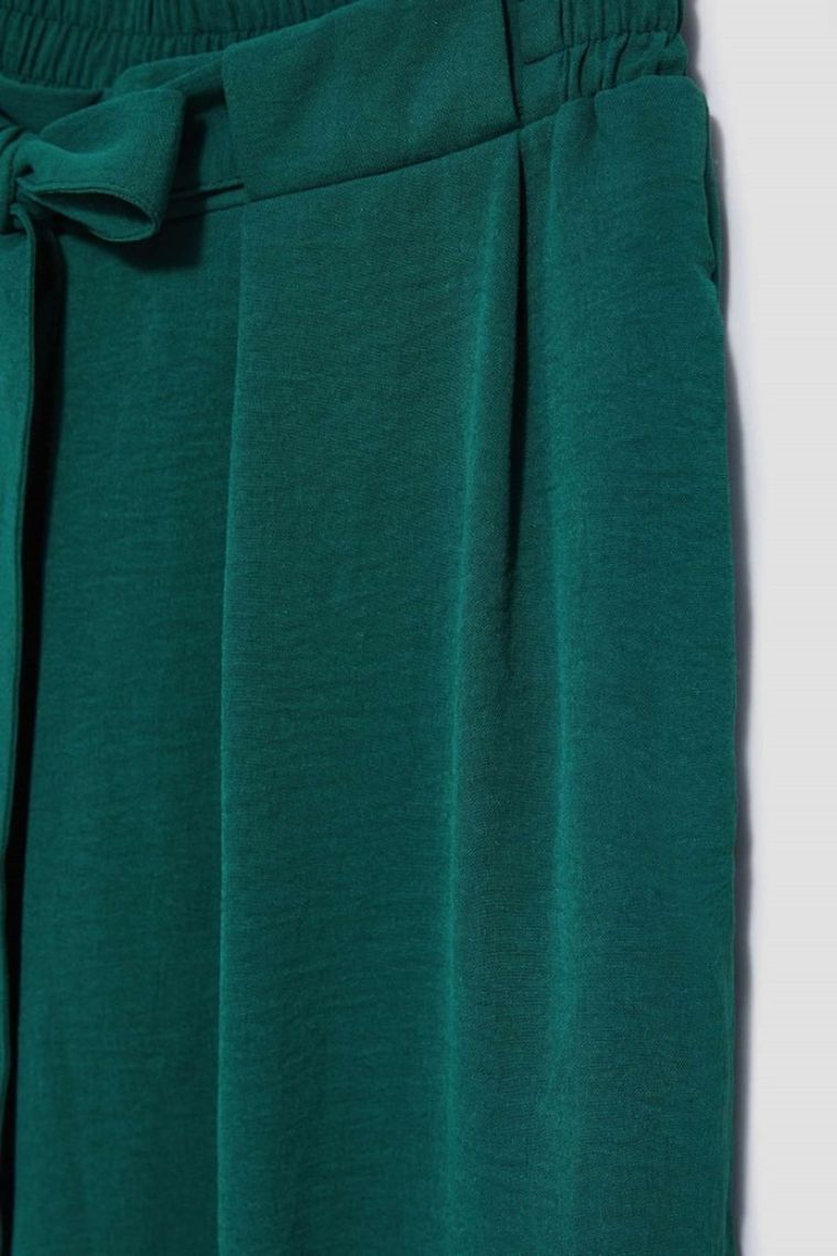 Spodnie materiałowe damskie, zielone, Moodo